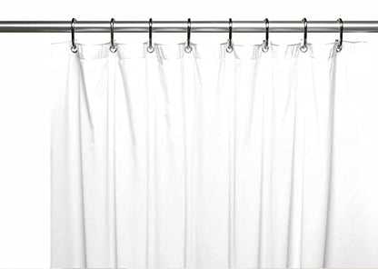 Elegant Heavy Duty Vinyl Shower Curtain Liner with 12 Metal Grommets White - color: White