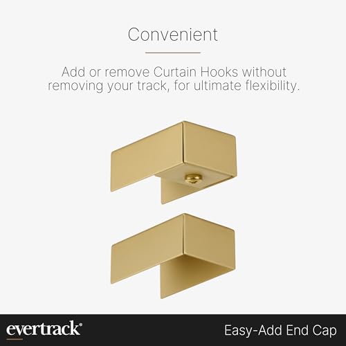 Curtain Track - Ceiling Mounted Curtain Rail for Curtains, Drapes, and Room Dividers - USA Made - Large+ (24 Feet), Satin Brass - color: Satin Brass, size: Large+ (24 Feet)