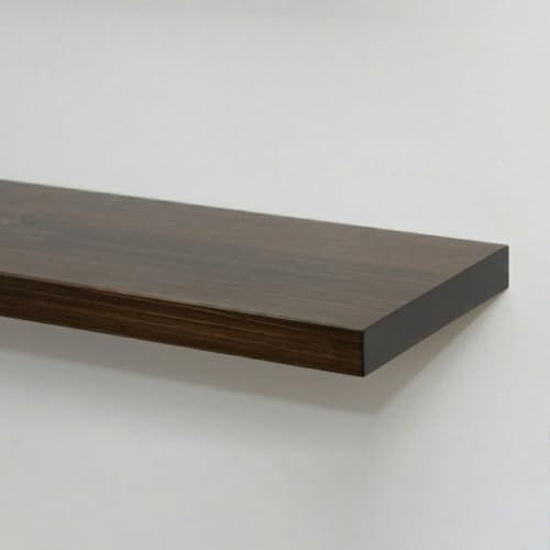 Floating Wall Shelves, Solid Natural Wood, Large and Small-Kitchen and Bathroom Shelf, Heavy Duty, Made in USA Set of 2 (Jacobean, 12Wx6D) - color: Jacobean, size: 12Wx6D