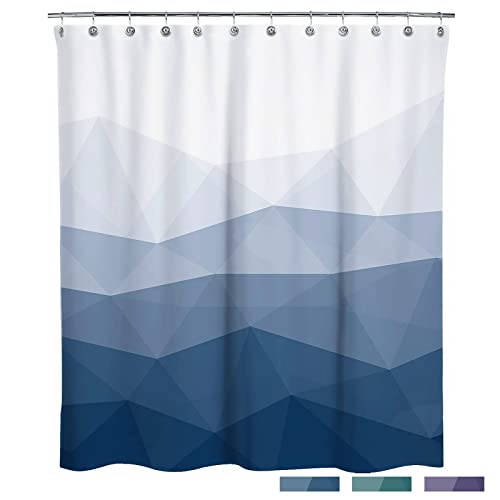 Sunlit Design Extra Long Shower Curtain, Popular Shower Curtain, Ombre Blue Fabric Shower Curtains for Bathroom Decor, Contemporary Bathroom Curtains，72" W x 84" H - color: Blue, size: 72"W x 84"L (Pack of 1)