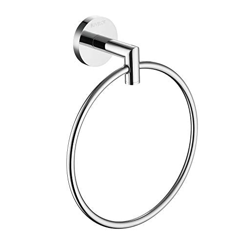 Hand Towel Holder for Bathroom Chrome Towel Ring Bath Towel Hanger Modern Hand Towel Rack Wall Mounted,077060-CR Leo Seires - color: Chrome