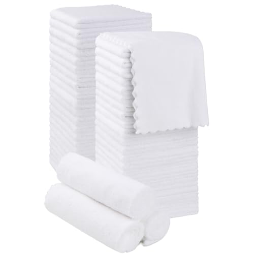 Orighty Washcloths 48 Pack, Ultra Soft Face Towels 12 x 12 inch | Absorbent & Quick Drying Coral Velvet Wash Cloths Bulk, Multi-Purpose Face Cloth for Household, Cleansing and Sport (White) - color: White, size: 48 Pack Washcloths
