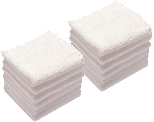 Baby Washcloths 12 Pack 12x12 Inches Microfiber Coral Fleece Extra Absorbent and Soft for Newborns, Infants and Toddlers-White - color: White