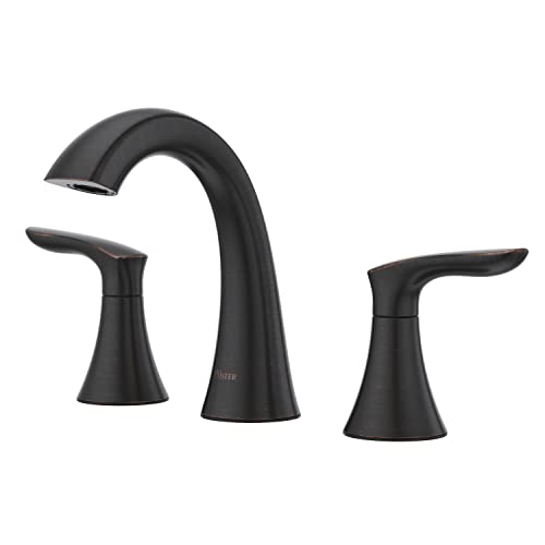 Pfister Weller 8 in Widespread Bathroom Sink Faucet 2-Handle 3-Hole Tuscan Bronze Finish with Pop-Up Drain Assembly 1.2 GPM WaterSense Certified Metal Construction LG49WR0Y - color: Tuscan Bronze, size: 1 Pack