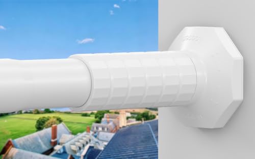 Tension Shower Curtain Rod 51-168" Heavy Duty No-Drill Rustproof White | Adjustable Spring Rod for Window, Patio, Shower, Garage. Holds 35LB, Non-Slip. Easy Install for Apartments/Renters. - color: White, size: 51-168”
