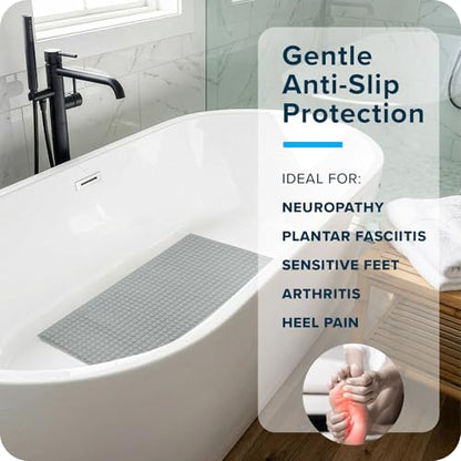 SlipX Solutions Pillow Top Soft Padded Non Slip Bathtub Mat, 27x15.5, Gray | Soft Anti Slip Bath Tub And Shower Mat, 700 Air-Filled Pillows, Strong Suction Cups, Extra Comfort Underfoot - color: Gray