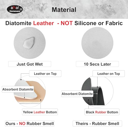 Customizable Faucet Mat Kitchen: AHA HOMEWARE Diatomite Rubber Kitchen Sink Splash Guard, Absorbent, Cuttable 2-PACK (Light Gray, 24") - color: Light Gray, size: 24" x 24"
