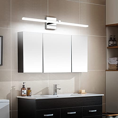 30 inch Chrome Bathroom Vanity Lights Modern Bathroom Wall Lighting Fixtures 22W LED Vanity Light Bar for Bath - color: Chrome- Dimmable, size: 30-inch