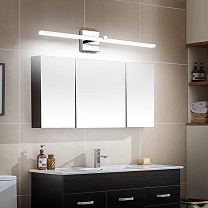 30 inch Chrome Bathroom Vanity Lights Modern Bathroom Wall Lighting Fixtures 22W LED Vanity Light Bar for Bath - color: Chrome- Dimmable, size: 30-inch