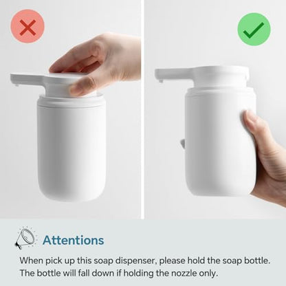 Automatic Foaming Soap Dispenser, Rechargeable Touchless Foam Hand Soap Dispenser for Bathroom, Soap Pump for Kitchen, Water-Resistant, Xmas Gift 10oz - color: White
