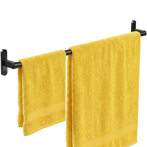Powools Matte Black Towel Rack for Bathroom - 28" Rustproof Towel Holder, Sturdy Towel Bar Wall Mounted, Space-Saving Towel Hanger, Bathroom Accessories, Home Decor, Apparment Essentials - color: Matte Black, size: 28" - 1 Pack
