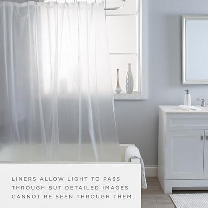 Bath Bliss Heavy Duty Shower Curtain Liner, 3 Magnet Hem, White - color: White