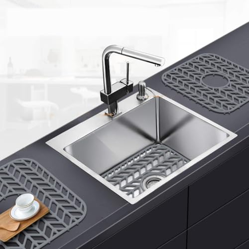 Sink Protectors for Kitchen Sink 12"x11"Silicone Sink mat 2pcs | Various sizes and styles,Protector for sinks and dish,Withstand to 500F,Food-grade silicone ,raised feet,Dishwasher Washing - size: 12"x11" x2 Center