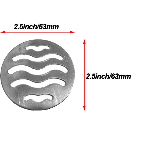 NGe 4Pcs Silver Tone 304 Stainless Steel Round Floor Drain Cover Drain Protection Cover 2.5 Inch 5 Holes - size: Round 2.5 Inch