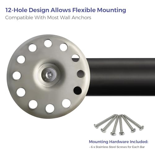 Stardrix 36-Inch ADA Compliant Grab Bar, 1.5" Diameter, Concealed Mounting Flanges, Handicap Friendly, Commercial & Residential Bathrooms, Matte Black Stainless Steel - color: Matte Black, size: 36"