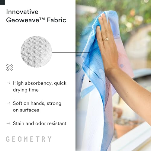 GEOMETRY Kitchen Tea Towels - Quick Dry Microfiber Dish Towels for Kitchen Watercolors, 18" x 30" 2 Pack - color: Watercolors, style: Kitchen Towel - Double