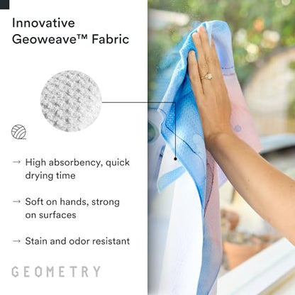 GEOMETRY Kitchen Tea Towels - Quick Dry Microfiber Dish Towels for Kitchen Watercolors, 18" x 30" 2 Pack - color: Watercolors, style: Kitchen Towel - Double