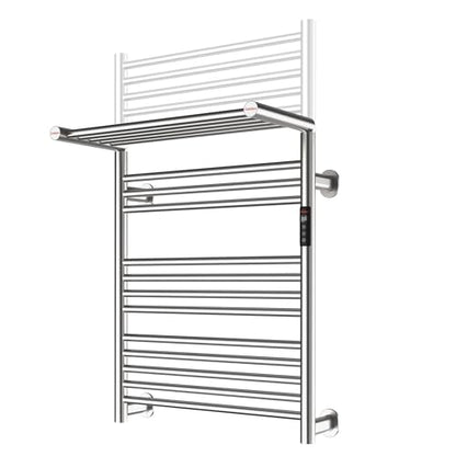 Heated Towel Rack Foldable Smart Dual-Zone APP No-Drill Brushed CA3 - color: Brushed, size: Ultra-17Bar H35.43 x W21.65