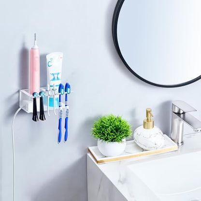 Electric Toothbrush Head Holders, Electric Toothbrush Holders Wall Mounted, Shower Electric Head Holder, Toothbrush and Toothpaste Holder, Tooth Brushing Holder for Bathroom (White, Small) - color: White, size: Small