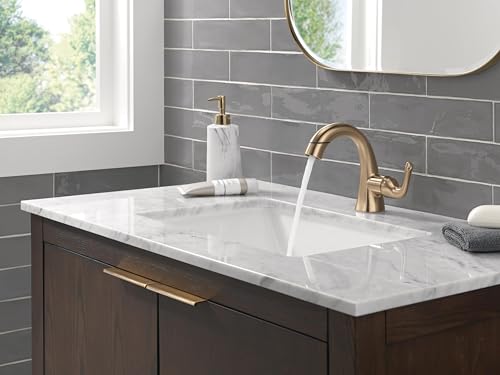 Delta Arvo 1 Hole Brushed Gold Bathroom Faucet with Sprayer, Single Hole Bathroom Sink Faucet with Pull Out Sprayer for Vanity, Push-Pop Drain, Champagne Bronze 15840LF-CZPD - color: Champagne Bronze