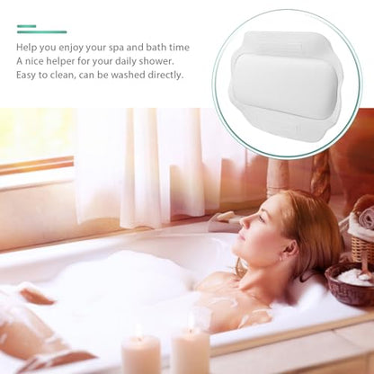 Slip Resistant Bathtub Pillow with Strong Suction Cups Extra Thick PVC Foam Bath Cushion for Head Neck Shoulder Support Recyclable Material Suitable for Spa and Tub Baths