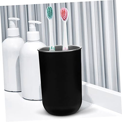 Luxshiny Portable Stainless Steel Mouthwash Cup for Double Rinse Cup Stackable Toothbrush Holder for Bathroom Lightweight and Storage