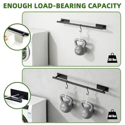 Alise Towel Bars for Bathroom,24'' Towel Holder Towel Racks for Bathroom,SUS304 Stainless Steel Bathroom Towel Holder Self-Adhesive or Wall Mounted Drilling,Matte Black Towel Hanger for Bathroom - size: 24 Inch