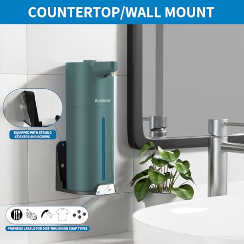 Automatic Soap Dispenser Touchless, Modern, Kitchen & Bathroom, Hands-Free, Adjustable Volume, Long Battery Life, Compatible with Thick & Thin Soap, Easy for Toddlers, Clog-Free, Green - color: Matte Green