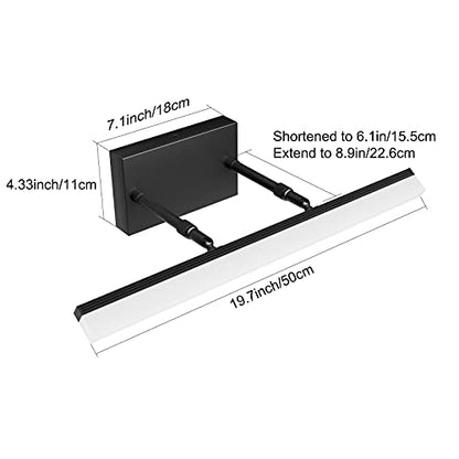 Aipsun 19.7 inch Modern Black Vanity Light Adjustable LED Bathroom Light Fixture Over Mirror Rotatable Vanity Lighting 5500K - color: Black, size: 19.7 in