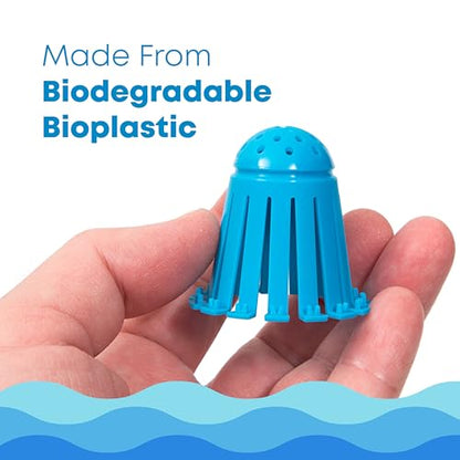 TubShroom Toss 21pk Disposable Bath Tub Drain Strainers - Hair Catcher Snare for Shower Bathtub to Prevent Clogged Drains, Traps Human and Pet Hair, One Year Supply (Blue) - color: Blue