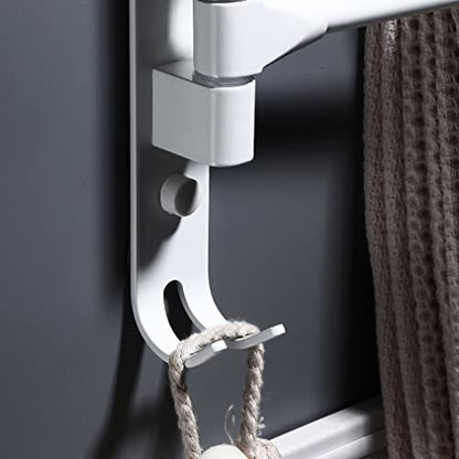 Swivel Towel Rack 180° Swivel Hand Towel Bar Bathroom Swing Hanger Towel Rack Holder Matte Finish,Wall Mounted,3/4/5-Arm Used in Kitchen,Bathroom,Toilet (Color : White-5Rod, Size : 34.5CM) - color: White-5rod