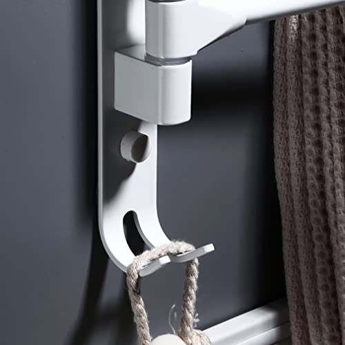 Swivel Towel Rack 180° Swivel Hand Towel Bar Bathroom Swing Hanger Towel Rack Holder Matte Finish,Wall Mounted,3/4/5-Arm Used in Kitchen,Bathroom,Toilet (Color : White-3Rod, Size : 34.5CM) - color: White-3rod