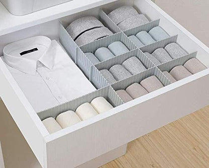 8pcs DIY Plastic Drawer Organizer Adjustable Drawer Dividers for Home Tidy Closet, Socks, Underwear, Office School Supplies, Kitchen Utensil Tools (Grey) - color: Gray