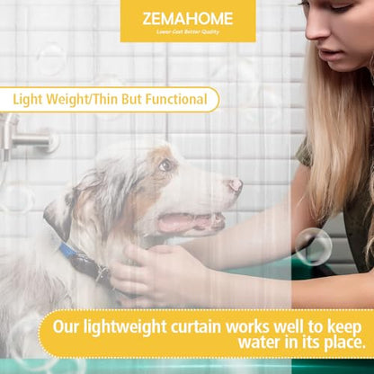 ZEMAHOME Narrow Size Clear Plastic Shower Curtain Liner, 54x72 Inch Thin Lightweight Transparent Plastic Bathroom Shower Showroom Inner Curtain with Rustproof Metal Grommet Holes and Weighted Magnets - color: A01-clear, size: 54"W x 72"L (Pack of 1)