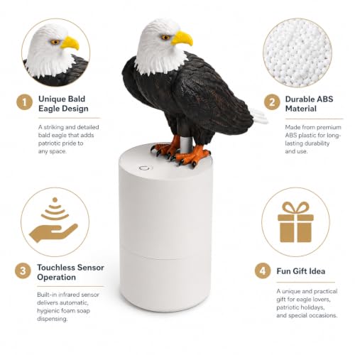 Bald Eagle Automatic Foam Soap Dispenser for Bathroom Kitchen - color: Bald Eagle