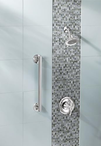 Moen YG0718CH Bathroom Safety 18-Inch Stainless Steel Modern Bathroom Grab Bar, Chrome - color: Chrome, size: 18 Inch