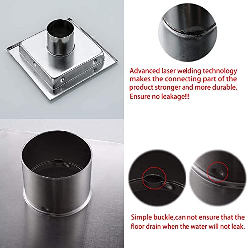 RANDOM Oil Rubbed Bronze Shower Drain Square 6 inch with Adjustable PVC Base Flange,SUS304 Stainless Steel Shower Floor Drain Kit with Tile Insert Shower Drain Cover and Hair Strainer - color: D-oil Rubbed Bronze-6″ Square With Base Flange