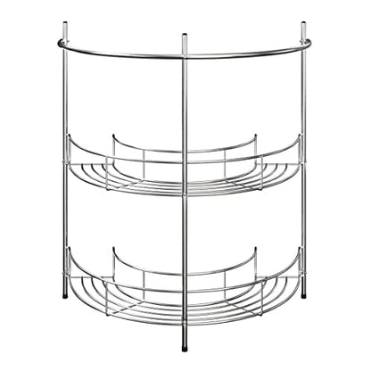 Pedestal Sink Organizer - Compact Under the Sink Rack with 2 Storage Shelves and Towel Holder - Space Saving Bathroom Storage by Lavish Home - color: Silver