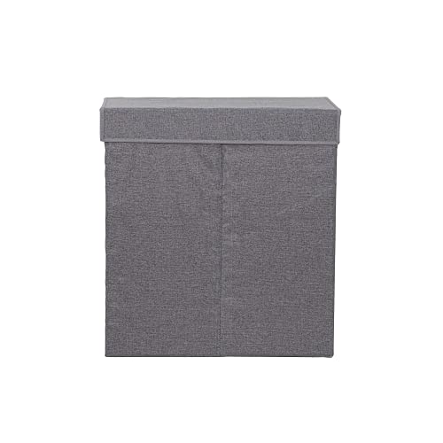 Household Essentials Collapsible Laundry Sorter with Lid, Gray - color: Grey, style: Double