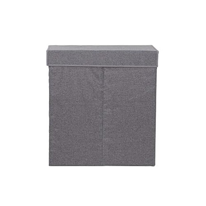 Household Essentials Collapsible Laundry Sorter with Lid, Gray - color: Grey, style: Double