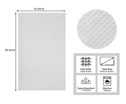 COTTON CRAFT Amazing Kitchen Towels - 8 Pack 100% Cotton Waffle Terry Towel | White - 16x28 inch Euro Café Waffle Weave Dish Towels - Soft Absorbent Quick Dry Low Lint Reusable Pantry Bar Cleaning Cloth - color: White, size: 8 Pack