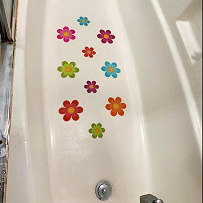 Honbay 10PCS Colorful Adhesive Decals Non Slip Bathtub Stickers for Slippery Surfaces