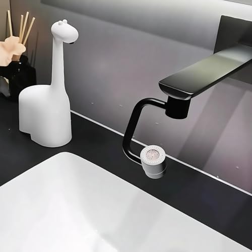 1080° Swivel Faucet Extender, Rotatable Faucet Aerator Extension for Bathroom Faucet, Faucet Extender for Kids, 2 Spray Modes Kitchen Faucet Aerator (Black)