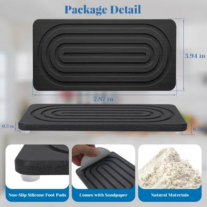 Stone Drying Tray, Water Absorbing Stone Tray, Natural Diatomaceous Earth Stone Sink Mat, Instant Dry Sink Coasters, Kitchen Sponge Hand Soap Holder, Quick Dry, Ease Cleaning - color: Concrete Grey
