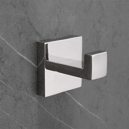 Nolimas Towel Hook Stainless Steel Bathroom Rustproof Clothes Towel Coat Hook Wall Mounted Square Toilet Kitchen, Heavy Duty Door Hanger, 4 Pack, Chrome Polished - color: Chrome Polished, size: 4 Pack