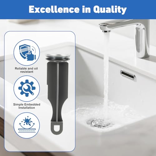2-Pack Bathroom Sink Pop-Up Drain Stopper compatible with Delta RP5648BN, Gray Replacement Part Compatible with Standard Faucet Sink Drains