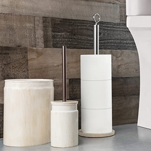 Creative Scents Rustic Luxe Small Bathroom Trash Can 1.53 Gal / 5.8L - Oval Bathroom Garbage Can Bin for Modern Farmhouse Decor - Small Waste Basket for Bathroom and Bedroom - style: Trash Can