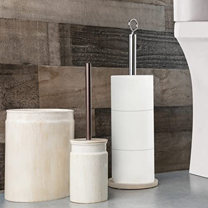 Creative Scents Rustic Luxe Small Bathroom Trash Can 1.53 Gal / 5.8L - Oval Bathroom Garbage Can Bin for Modern Farmhouse Decor - Small Waste Basket for Bathroom and Bedroom - style: Trash Can