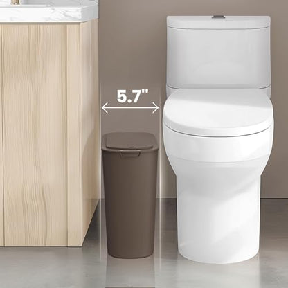 Cesun Automatic Motion Sensor Bathroom Trash Can with Lid, 2.6 Gallon Touchless Trash Bin, Smart Plastic Slim Garbage Can Small Brown Wastebasket for Toilet, Office, rv, Bedroom, Living Room | Motion Sensor, Plastic, Touchless, Odor Control, Smart Garbage