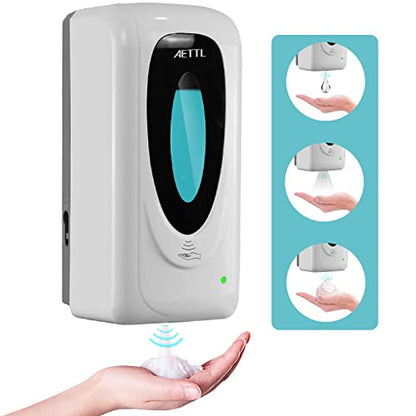 Touchless Automatic Foaming Hand Soap Dispenser Wall Mount, Motion Sensor Foam Liquid Refill Bottle Sanitizer Dispensing for Bathroom Kitchen Home Farmhouse Station 1306-s - color: 1306
